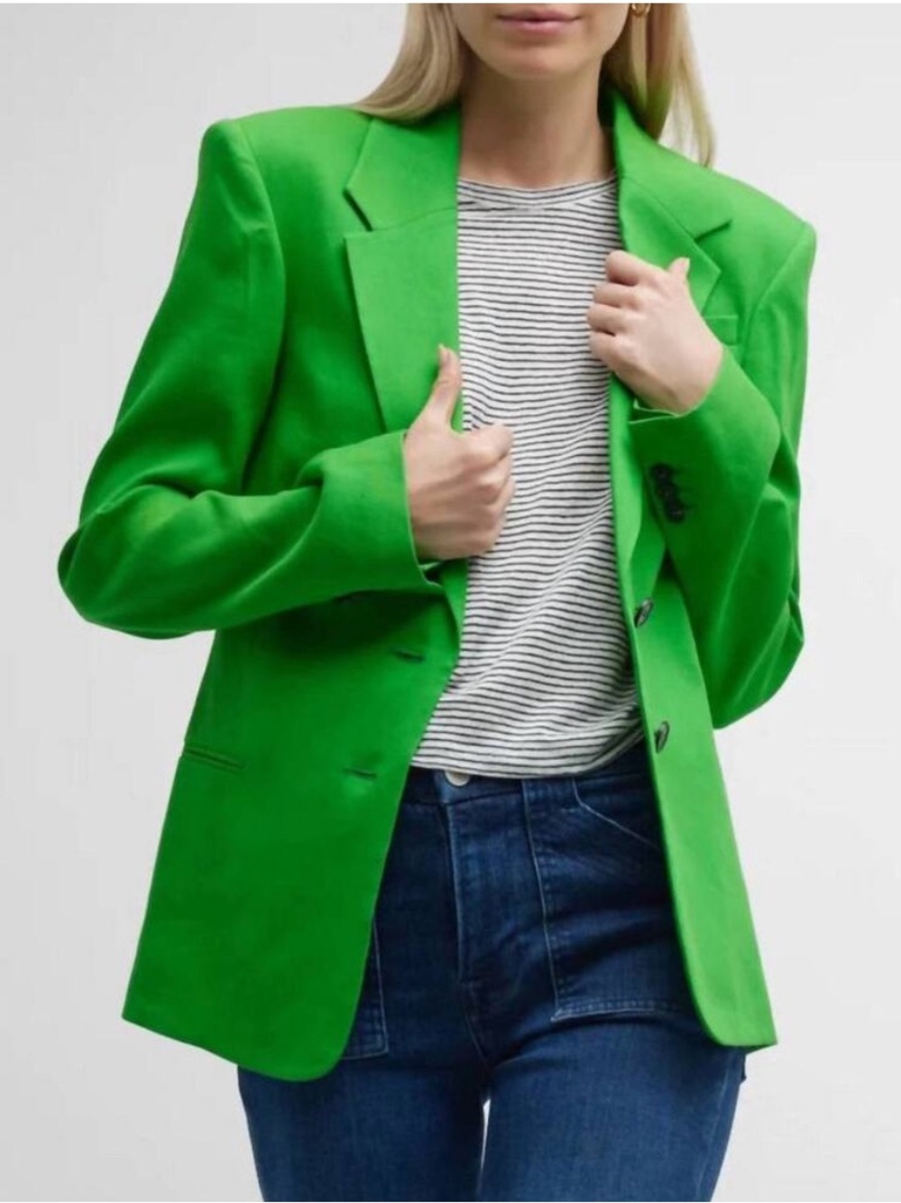 NWT Frame Denim Women's Green Tailored Blazer Size 10